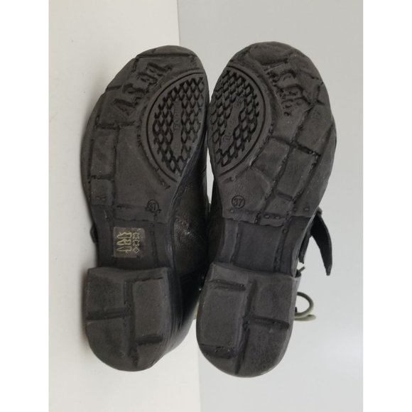 Free People A.S. 98 Wilder Buckle Boots Distressed Green Leather Size 37 - Picture 4 of 4